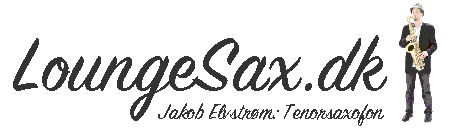 Loungesax logo med Jakob Elvstrøm der spiller saxofon musik til din reception